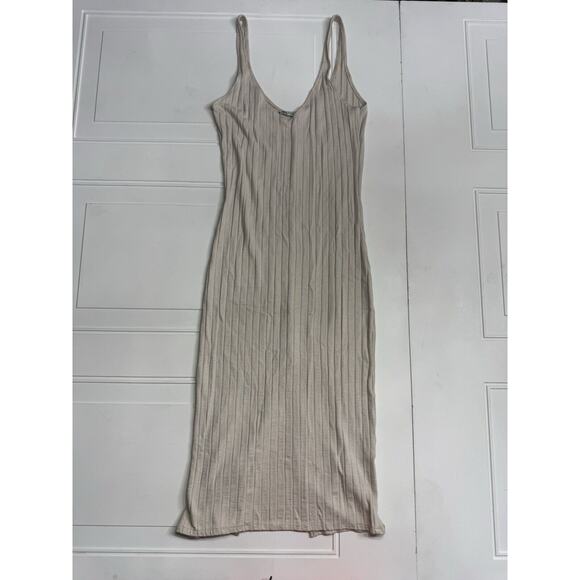Zara Dresses & Skirts - Zara Women's Maxi Dress Knit Bodycon Sleeveless Beige Tan Size S